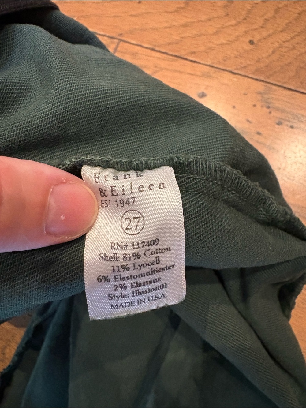 Frank & Eileen Illusion Pants Green View 3